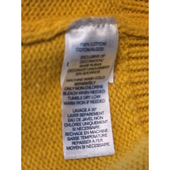 Chaps Ralph Lauren Men's Size Medium Yellow Long Sleeve Sweater - Picture 4 of 7